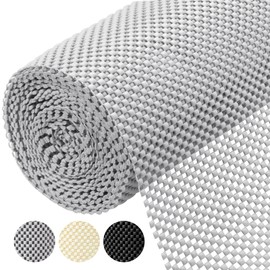 BALEINE Cabinet Liner, Drawer and Shelf Liner for Kitchen Cabinets Non-Adhesive, Non-Slip Protect Desks, Cupboard, Drawers, Shelves, Tableware (17.5 in x 20 Ft, Gray)