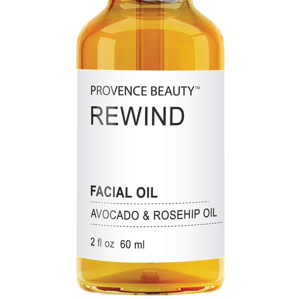 Provence Beauty Active REWIND Facial Oil | Enhanced with Avocado & Rosehip Oil | Soften, Moisturize & Hydrates Skin | Anti-Aging Properties Reduce Wrinkles & Fine Lines | Fixes Damaged Skin - 2 OZ