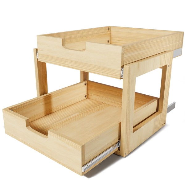 Gsskny Pull Out Cabinet Organizer, 17''W×21''D Sliding Drawers for Cabinets,