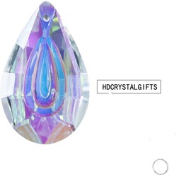 HDCRYSTALGIFTS Suncatcher Crystal 50mm AB Loquat Shape Chandelier Parts Drops Prisms Hanging Pendants 50mm,Pack of 12