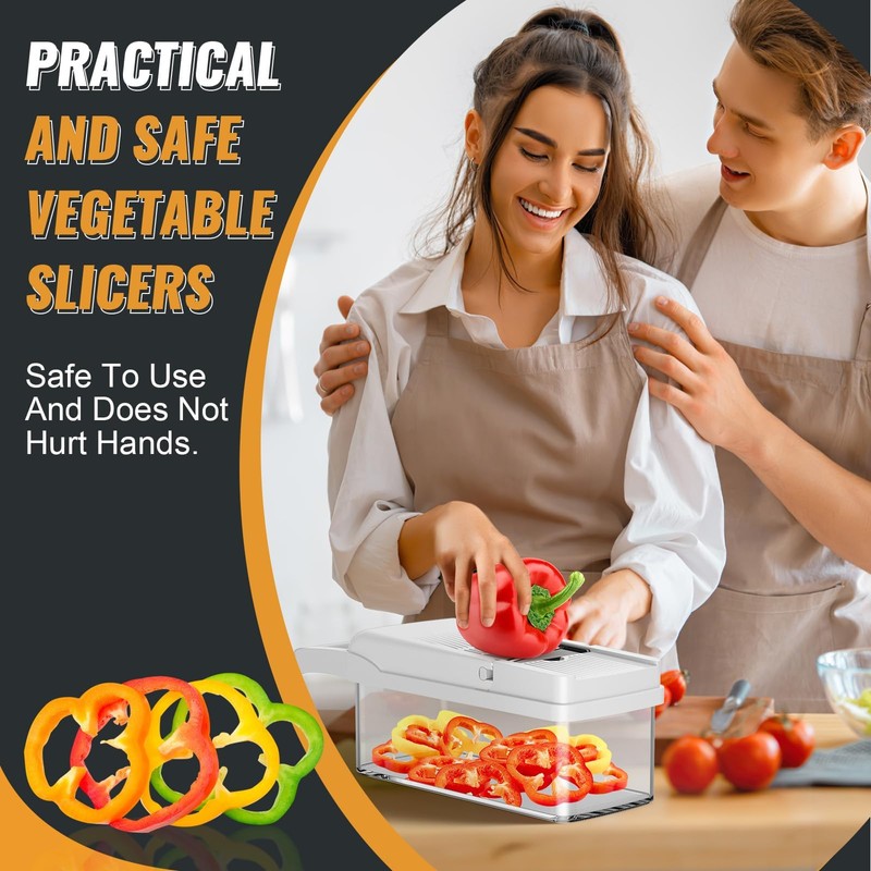 Neat-O Vegetable Chopper, Safe to Use 16 in 1 Handheld