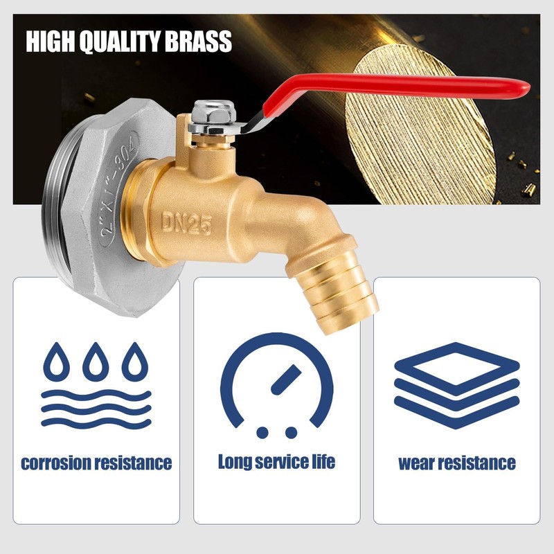 Enoch's Land 55 Gallon Drum Spigot,2" Brass Barrel Faucet with