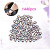 KONTONTY 1440pcs Beads Jewelry Kit Crystal Ab Rhinestones Hotfix Flatback