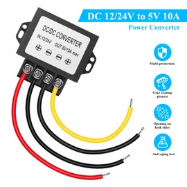 MZHOU DC 12v 24V to 5v Step Down Converter, 8-35V Step Down to 5V 10A 50W DC Power Voltage Regulator Converter,DC to DC Variable Power Supply, for Trucks, Car, Motors, Bus,Electronic Systems,DIY etc.