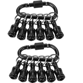 FACAINCXS Bit Holder 1/4 inch Hex Shank Screwdriver Bits Holder Extension Bar Keychain Screw Adapter Drill Change Hand-held Screwdrivers Drill Bits Holder Portable (2Set-Black)