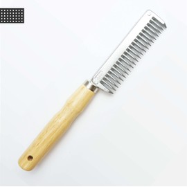 Mane Comb for Horse Donkey Metal with Sturdy Wooden Handle (Wooden Handle)