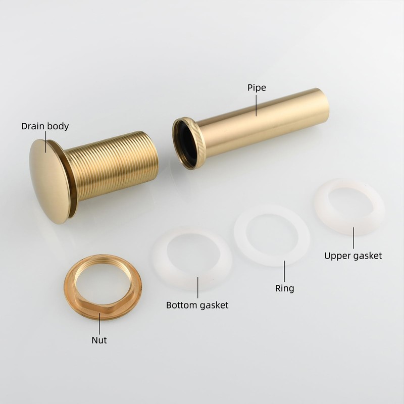 Tecmolog Bathroom Faucet Vessel Sink Drain Brass Pop Up Drain