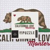 Monterey, California, California Flag, Bear with Heart (1000 Piece Puzzle,