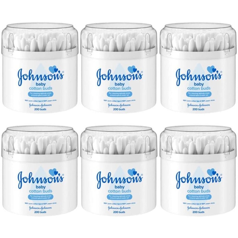 Johnson's Baby Cotton Buds (200) - Pack of 6 -