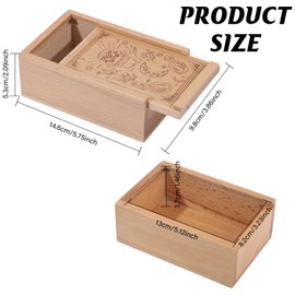 GLOBLELAND Magic Crystal Ball Beech Wooden Tarot Storage Box for Tarot Cards Engraving Jewelry Box Tarot Card Box for Crystal Holder Storing Holy Witchcraft Tools, 5.12x3.23x1.46in