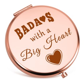 Xiecolty Funny for Women Compact Mirrors Friendship Gifts for Women Sarcastic Gifts Mothers Day Christmas Birthday Gift for Female Friends Bestie Best Friend Folding Makeup Mirror Rose Gold