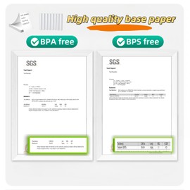 200 pages, BPS free, thermal printer paper 8.5 x 11, letter, folded, continuous, perforated, quick dry for pen, BPA free. For IOOIOO, Peripage, Munbyn, Jadens, Hprt, Phomemo…(lasting 3 years)