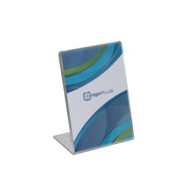 ogoPLUS L Stand DIN A6 Portrait Format / Acrylic Table Stand, Flyer Stand, Menu Card Holder, Information Sign, Advertising Plate, Acrylic Glass Price Label, Stand Advertising