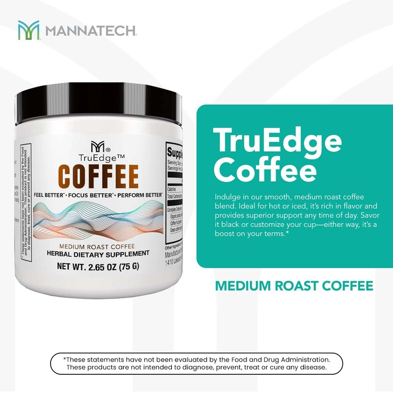 Mannatech - TruEdge Coffee - Sharpness & Endurance, Caffeine Blend,