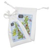 Ambesonne Cartoon Fabric Pouch Set of 2, Cartoon Style Maps