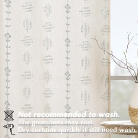 Lightweight Sheer Linen Curtains 63 Inch Length,Boho Grommet Light Weight Curtains for Bedroom Living Room,Light Gray Grey and Cream Ivory