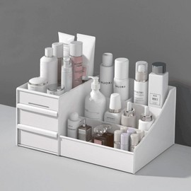 Orosy Multipurpose multi-cosmetic organizer display stand storage box organizer, white, 1 pc / Orosy 다용도 멀티 화장품 정리대 진열대 수납함 보관함 정리함, 화이트, 1개