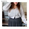 DAISY2L Tring Linen V-Neck Button Cardigan 1ea, Color#$%Size:Ivory-One Size