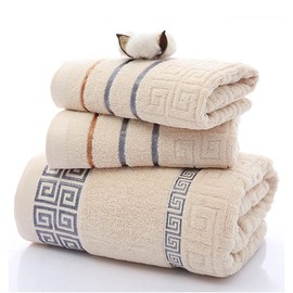 32-Strand Great Wall Bath Towel 100 Cotton Towel Bath Towel 3Pcs Premium Gift Set Hotel Spa Premium Bath Towel Towel (Color Marrón) (Marrón)          