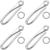 SUNNYCLUE 6Pcs Keychain Fish Hook Key U Hook Antique Silver