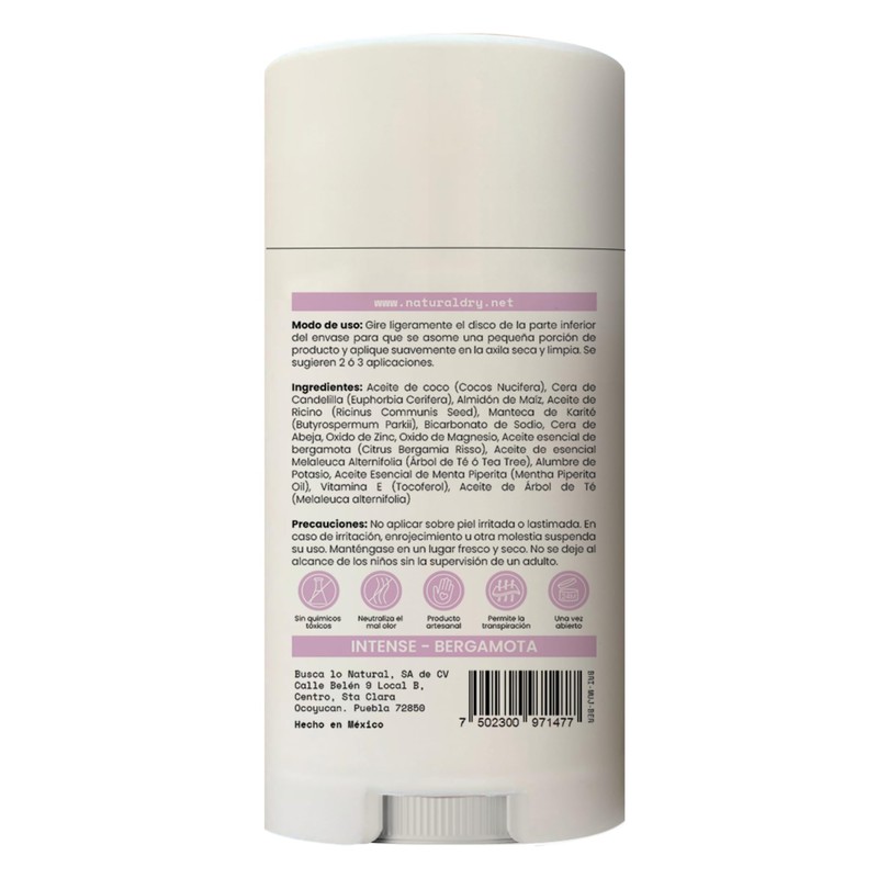 NaturalDry - Desodorante Natural para Mujer en Barra - Sin