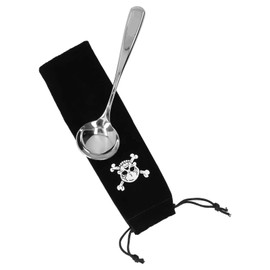 Cuchara para catación de café, postre de espuma de leche Cuchara de helado Cuchara de helado Cuchara de postre de espuma de leche con bolsa de almacenamiento(Silver)