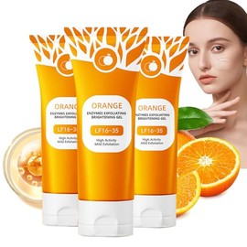 Natural Orange Exfoliating Gel,Gel Exfoliante Facial con Orange, Limpia Los Poros,Reduce Los Puntos Negros y Blancos, Elimina Las CéLulas Muertas de La Piel,para Rostro, Codos, Rodillas,y Espalda (3PC)