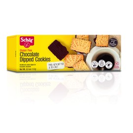 Schar - Chocolate Dipped Cookies - Certified Gluten Free - No GMO's, Perservatives or Wheat - (5.03 oz) 4 Pack