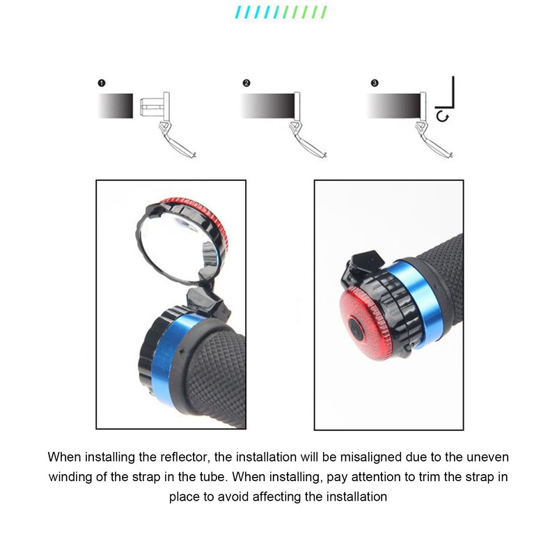 Bike Handlebar Plug Light with Rearview Mirror Bicycle Accessories Cycling