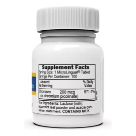 Superior Source Chromium Picolinate 100 Tab Microlinguales Sabor Sin Sabor