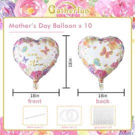 10 Pcs Mother's Day Party Decorations,Happy Mother's Day Balloons for Happy Mother's Day Party Decoration Supplies