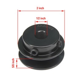 Zeberoxyz AK20 Web Washers with Single Groove, 2.0 Inch Outer Diameter 1/2 Inch Bore, Cast Iron V-Belt Pulley for V-Belts