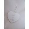 "Mr & Mrs" miniature white hanging plaque