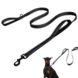 Large Dog Leash Double Handles No Pull Heavy Duty Strong Nylon Dog Leash Dog Training Large Medium Duty Rope Walking Training Reflective Design