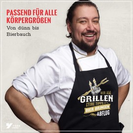 Yora BBQ Apron for Men - Bin am Grillen (German language saying) - Funny Cooking Apron for Men