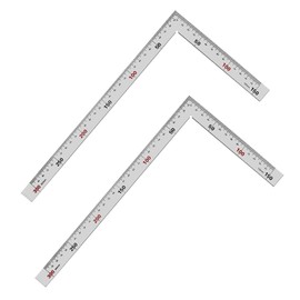 2 Pieces 90 Degree Ruler Stainless Steel L-Shaped Angle Ruler Metal Square Ruler Stainless Steel L Ruler Double Scale for Carpenters, Engineers, Craftsmen, Surveying, Construction Area (300 mm x 150