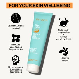 Pacifica Beauty Sea Foam Face Cleanser, Daily Gentle Foaming Face Wash, With Coconut Water + Sea Algae Complex, Removes Makeup, For Combination and Oily Skin, Vegan and Cruelty Free, Clean Skin Care