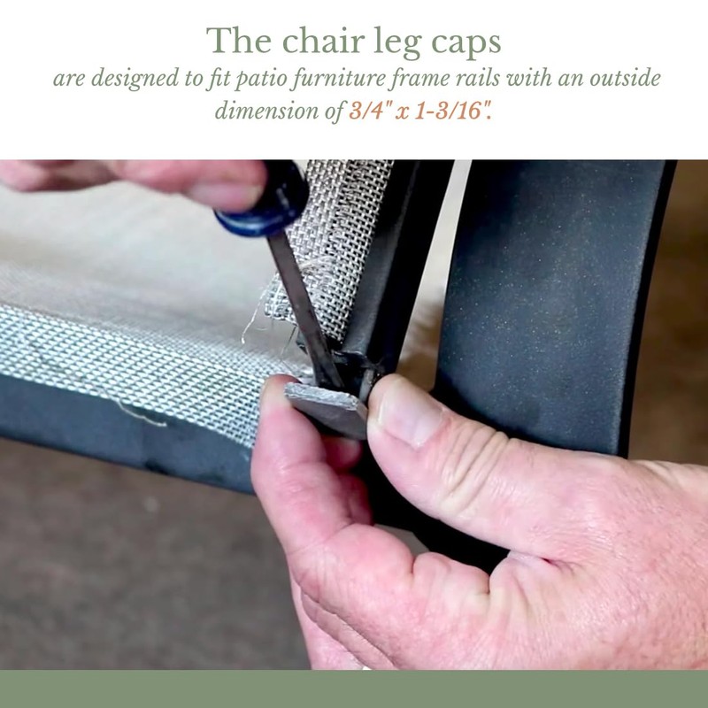 Sling Rail End Caps, Furniture Sliders, Fits Agio Brand Patio