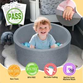TRENDBOX Soft Foam Sponge Indoor Round Ball Pit,Ideal for Children - Dark Gray