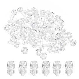 PATIKIL M3x8mm Clear Acrylic Screws and Hex Nuts Kit, 50 Set PC Plastic Phillips Round Head Bolts for Machine Accessories, Transparent