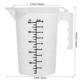 Alipis Large Capacity Reusable Measuring Cup - 500 ml Plastic Liquid Measuring Jug for Baking and Cooking
