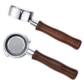 Normcore 58mm Bottomless Portafilter Fits Nuova Simonelli, Espresso Naked Portafilter with 18g Basket, Genuine American Walnut Handle