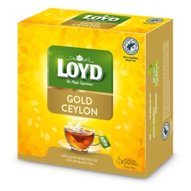 LOYD® Black Tea Gold Ceylon - 1 Box - 50 Tea Bags - 100 g - Black Tea Black Tea High Quality Blend of Black Tea Varieties - High Quality Tea Leaves Black Tea Bag Brewing Express Tea Cay