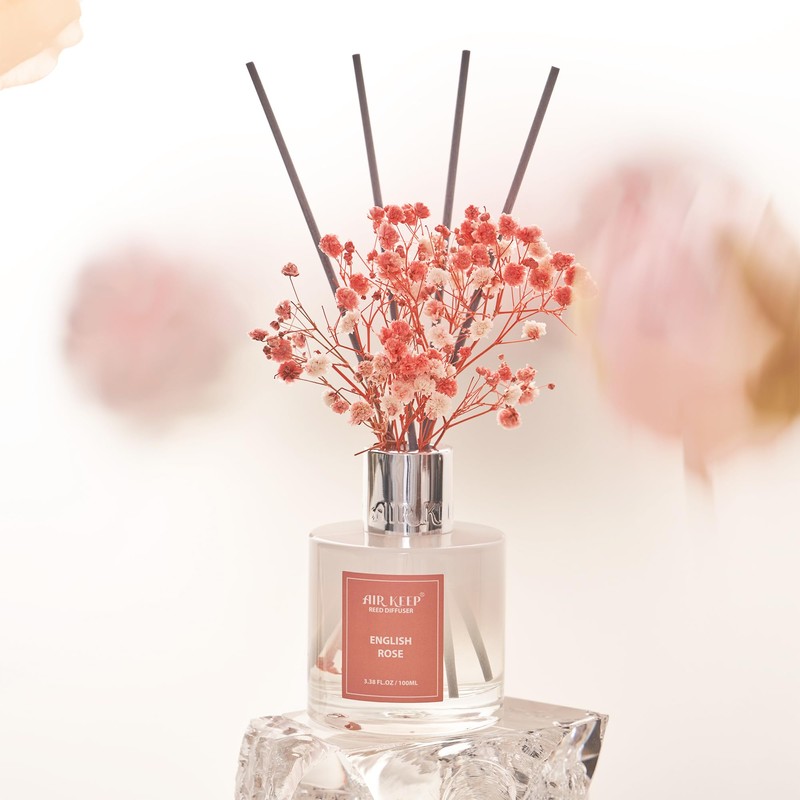 Airkeep Reed Diffuser Set,3.38 fl oz (100 ml) - English