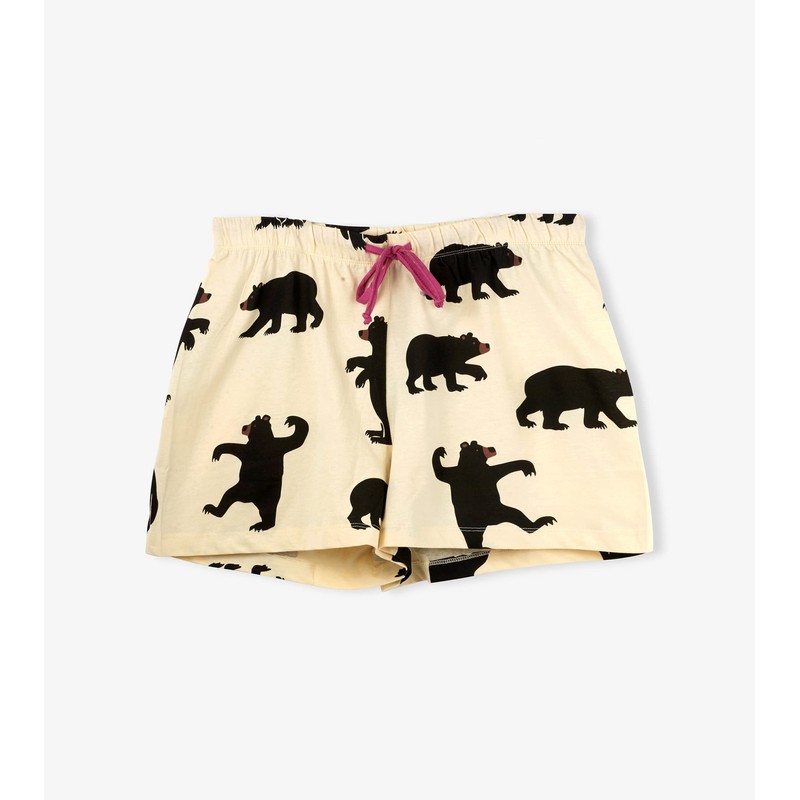Little Blue House by Hatley Women's Pajama Shorts, Black Bears,