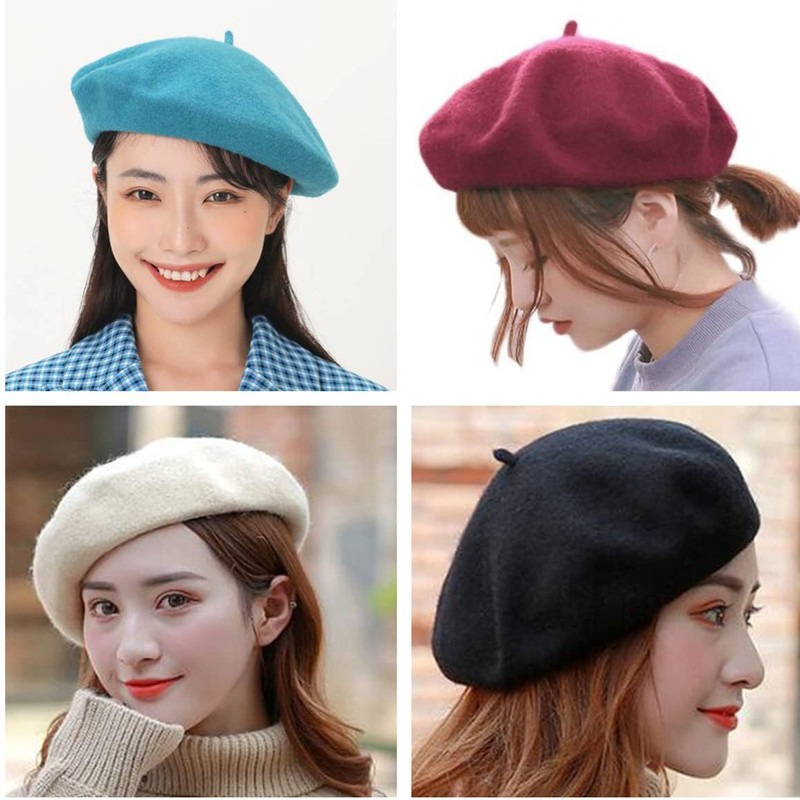 RuiChy Women Vintage French Beret Beanie Elegant Soft Stretchy Cap