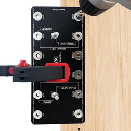 ENGYNC Shelf Pin Jig for 1/4 inch & 5mm, Aluminum Alloy Shelf Pin Drilling Jig for Straight Holes, Cabinet Hardware Drill Guide Template Woodworking Tools & Accessories