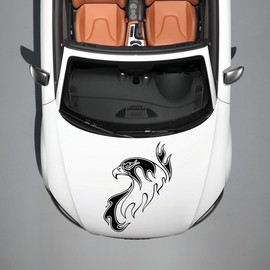 Vinyl Decals for Car Hood Animal Flaming Tribal Eagle Bird Wings Sticker Art Any Vehicle Window Graphics Mural (4901)