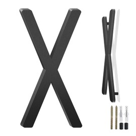 4 Inch Floating Aluminum House Address Numbers Letters, Modern Metal House Numbers for Outside, Black Metal Door Address Letter and Number for Home Garden Office Apartment (X)