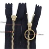 10PCS 8Inch (20cm) Metal Zippers Black#3 Golden Plated Bulk Close